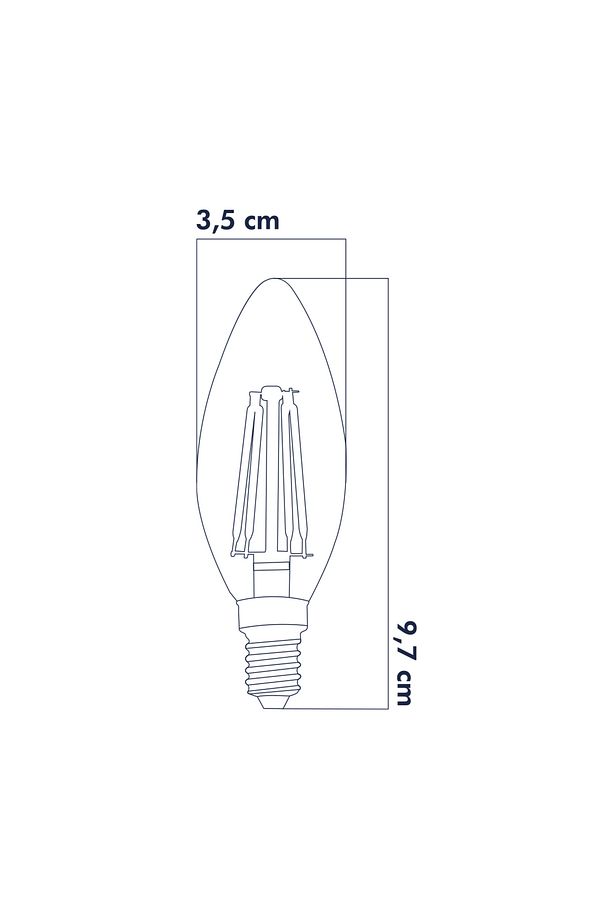 3 Renkli Led Filament Rustik Ampul 6W E14 C35 ERD-260 - 3