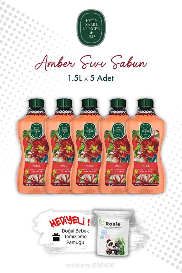 1.5L Amber Liquid Soap with X5 and Rosie