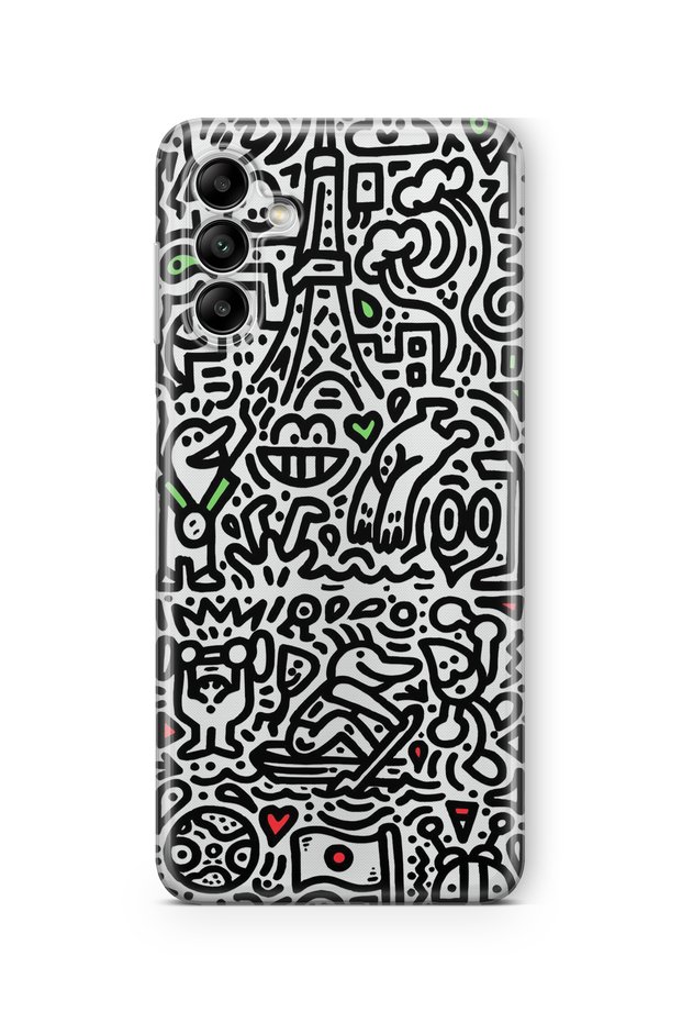 Samsung Galaxy S24 Plus Compatible Mr Doddle Design Printed Transparent Case