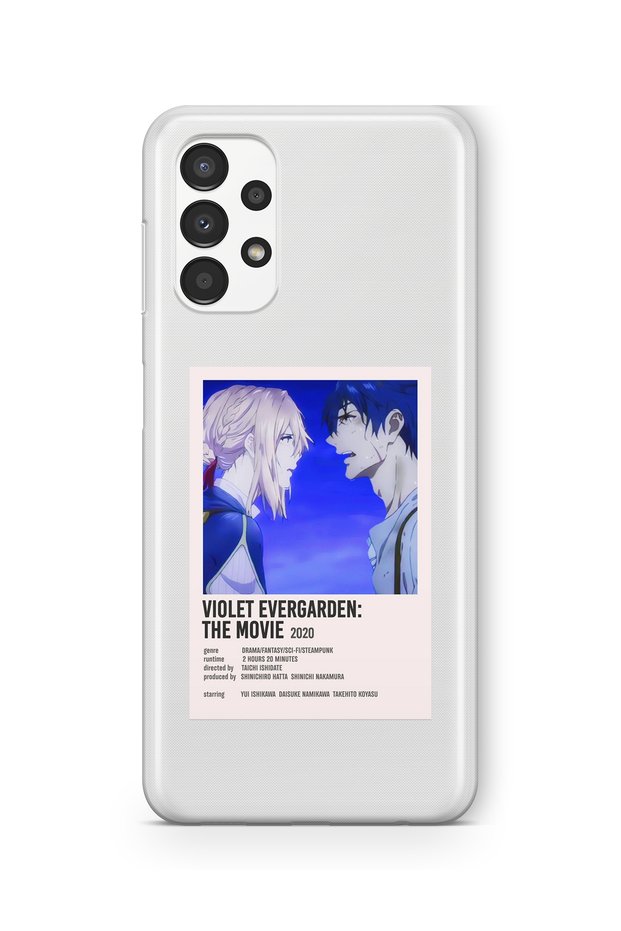 حافظة شفافة مطبوعة بتصميم ملصق بارويد بنفسجي Evergarden متوافقة مع هاتف Samsung Galaxy A33