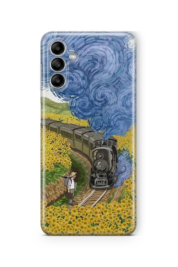 غلاف شفاف مطبوع بتصميم رسم فان جوخ متوافق مع Samsung Galaxy A04s متوافق مع تصميم فان جوخ