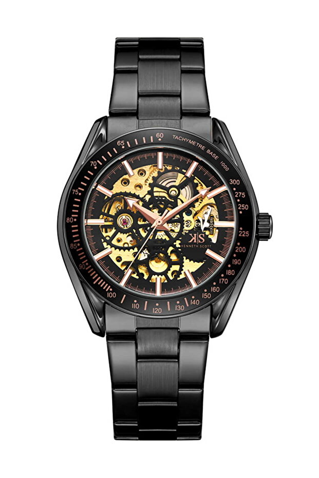 Kenneth Scott Men Mechanical Black Dial Watch - K22312-BBBB