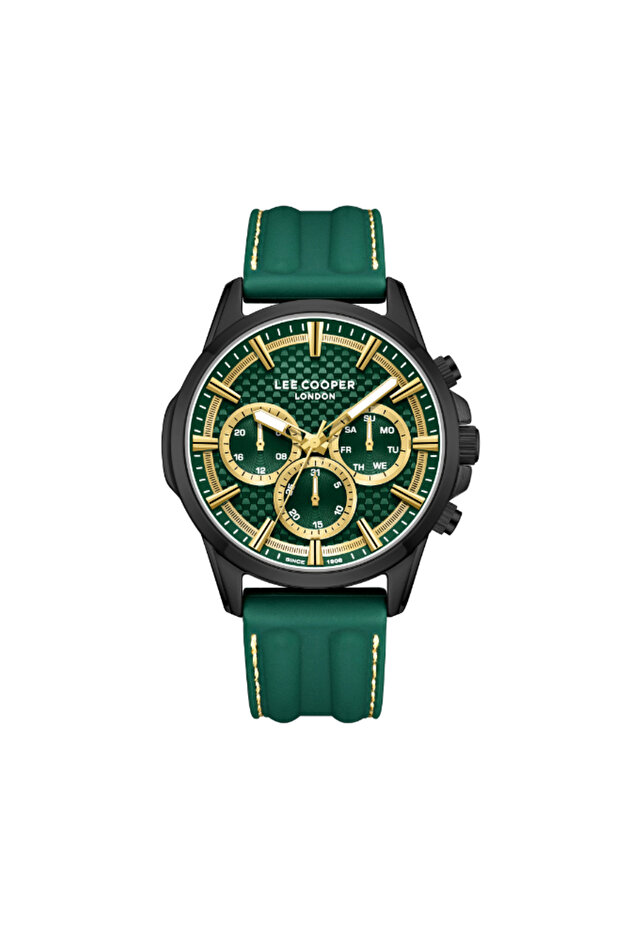 ساعة لي كوبر متعددة الوظائف للرجال بمينا أخضر داكن - LC08048.077 - 1