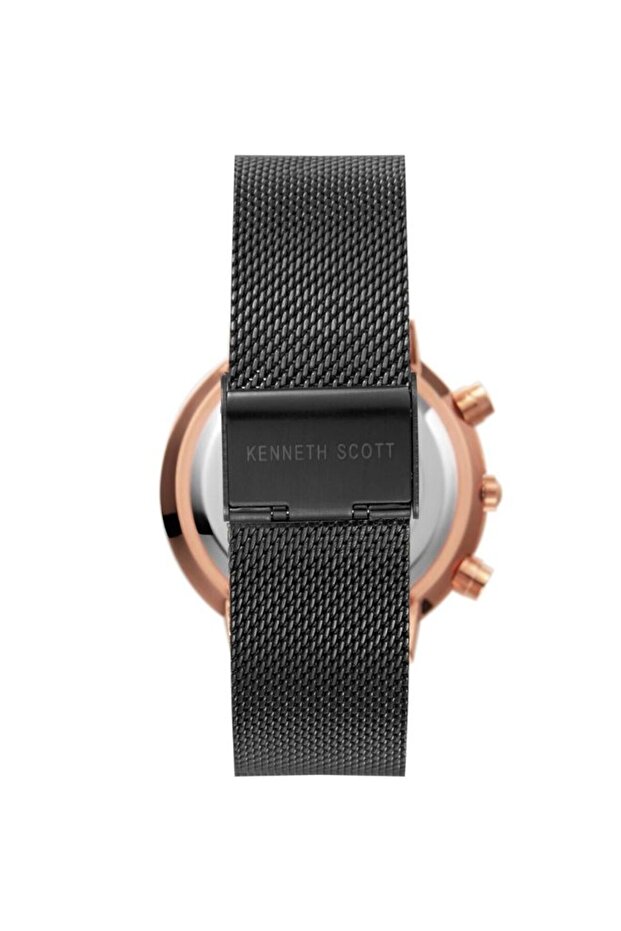 ساعة كينيث سكوت للرجال متعددة الوظائف بمينا أسود - K22133-KMBB - 2