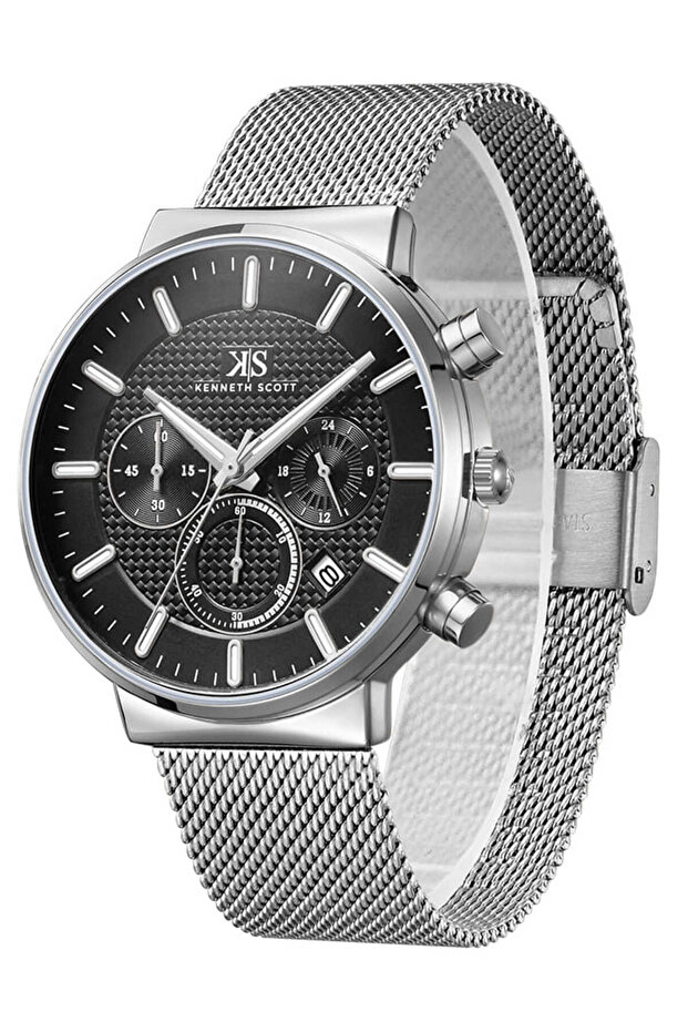 Men Multi Function Black Dial Watch - K22133-SMSB - 2