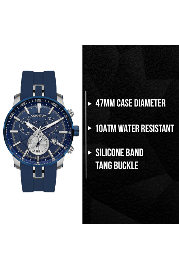 Quantum Men's Chronograph Dark Blue Dial Watch - PWG560.399 - 8