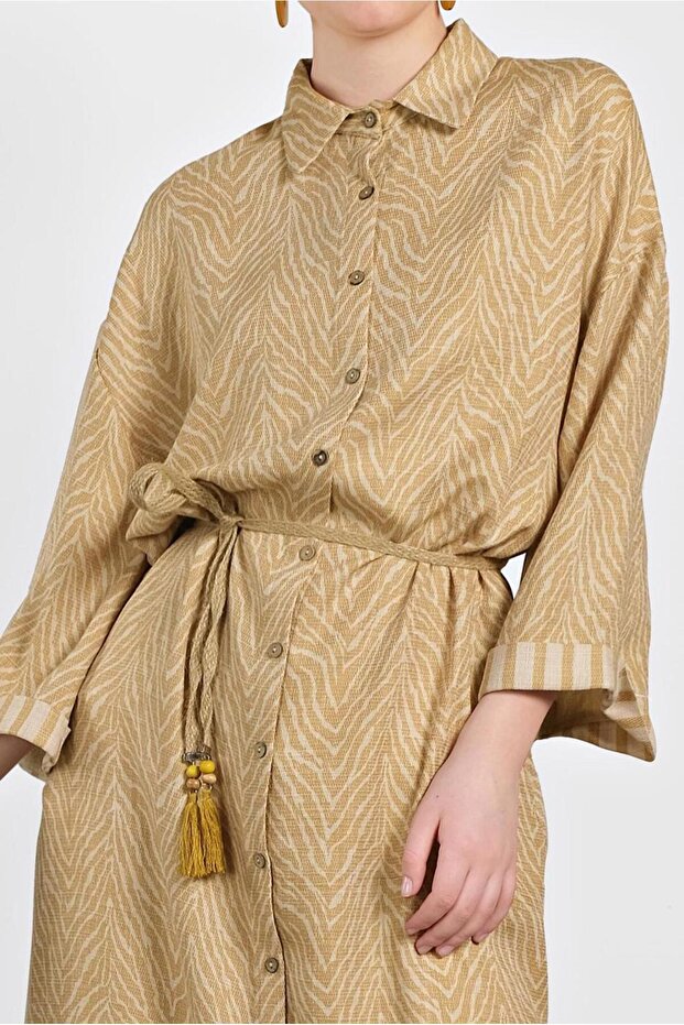 Button Patterned Tunic 4359 - 4