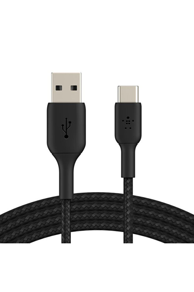 كابل شحن مضفر من USB-C إلى USB-A - 1 متر - أسود