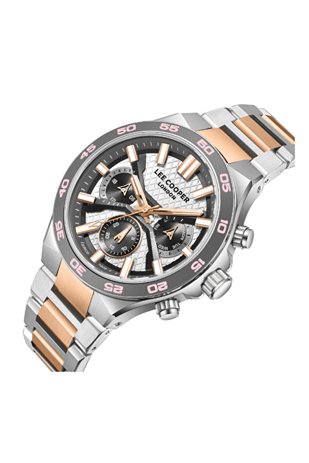 ساعة لي كوبر متعددة الوظائف للرجال بمينا رمادي - LC08067.360 - 2