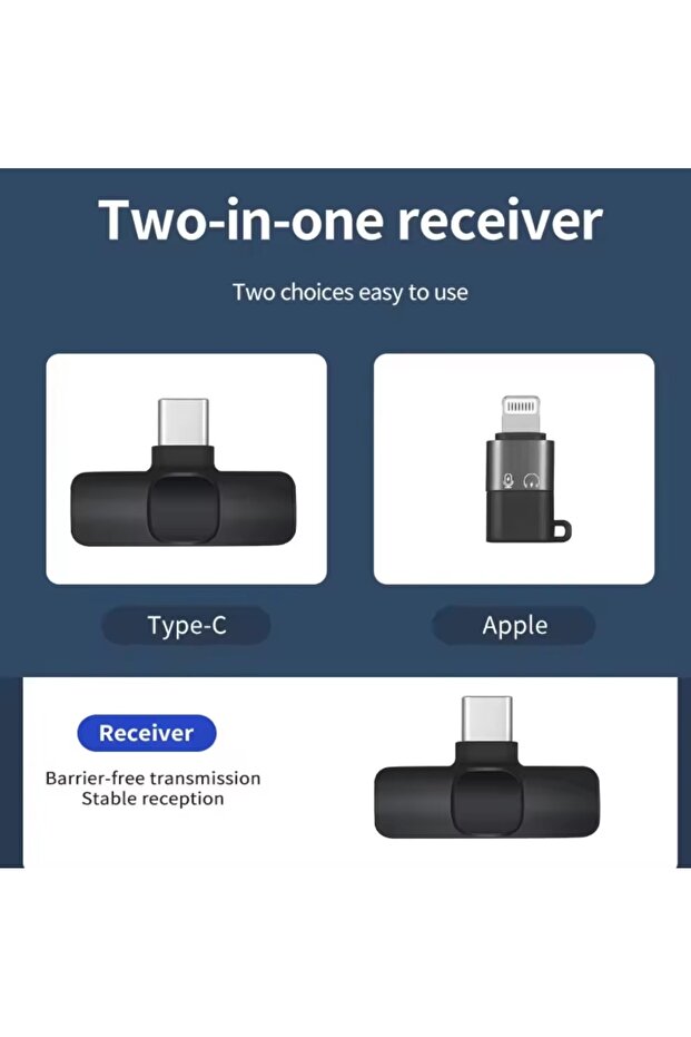 İPHONE İPAD ANDROİD KABLOSUZ TEKLİ YAKA MİKROFONU LİGHTNİNG-TYPE C GİRİŞLİ YOUTUBE VİDEO CANLI YAYIN - 3