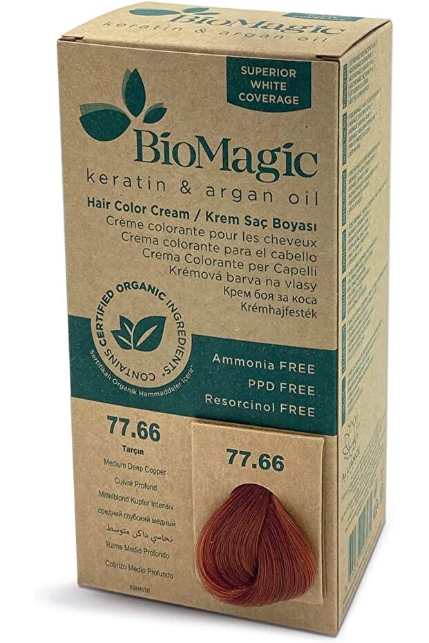 Biomagic Permanent Hair Color, 60 Ml - 77/66 Medium Deep Copper
