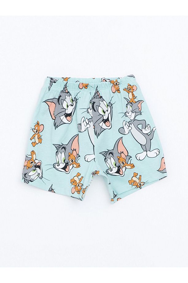 T Baskılı Erkek Bebek Şortlu Pijama Takımı - 5