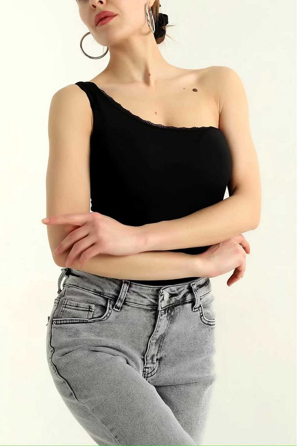 Tek Kollu Dantelli Bodysuit - 3