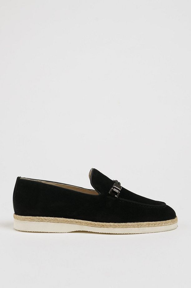 Hunter Model Süet Deri Hasır Taban Loafer Ayakkabı - 2