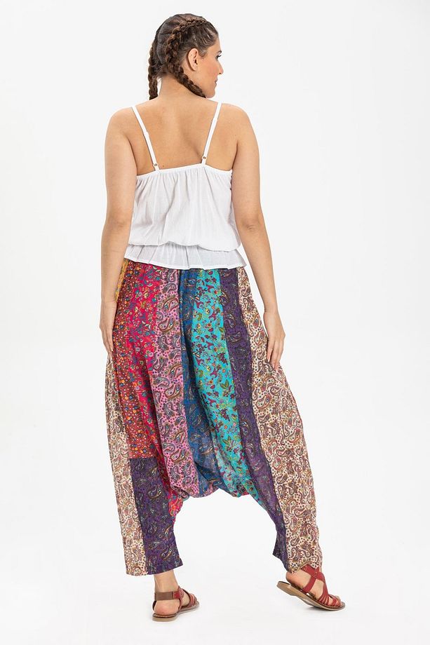 Peçvörk Vual Yazlık Otantik Şalvar/patchwork Shalwar Tek Renk Tkrn - 4