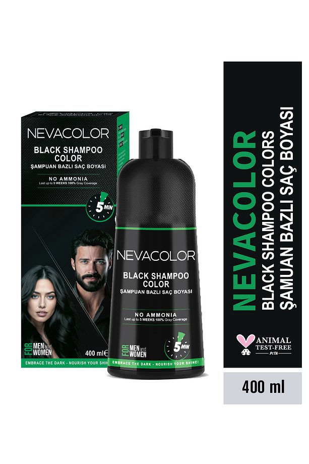 Black Shampoo Color 400ml (ŞAMPUAN BAZLI SAÇ BOYASI) Siyah Şampuan - 1