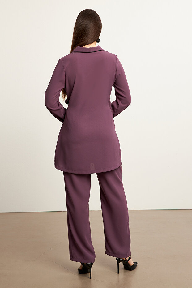 Piped Jacket Pants Set - Lilac - 5
