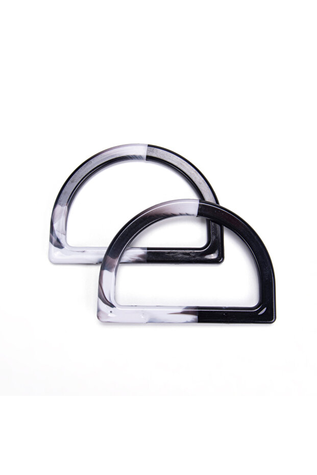 AKRİLİK D MODEL ÇANTA SAPI 2 ADET SİYAH - 1