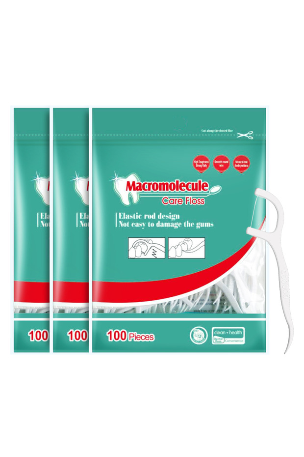300pcs Dental Floss Sticks Toothpicks With Threads Ultra Thin Tooth Picks Flosser Zipper Sealing ...
