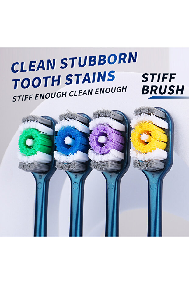 6 pieces Hard bristled toothbrush for men with 6 independent packages A very hard toothbrush for adu