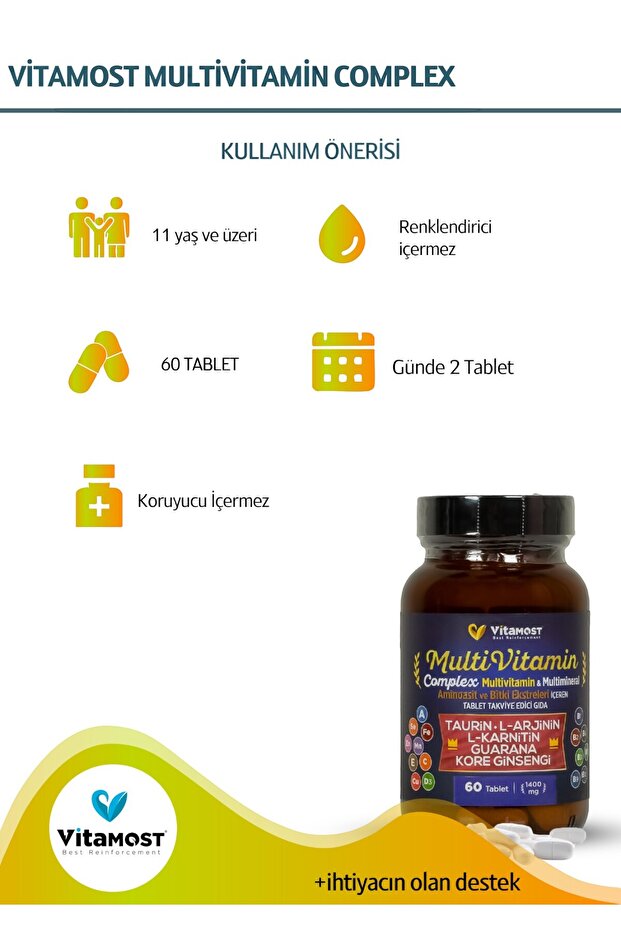 MULTİ VİTAMİN COMPLEX 60 TABLET 1400 MG - 4