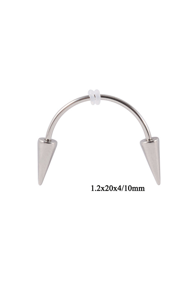 Silver Cone 1PC Punk Style Stainless Steel Smiling Tiger Teeth Nail Cone Vampire Zombie Teeth Stud H