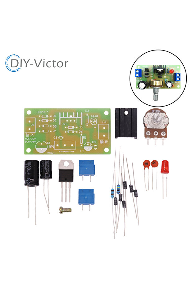 LM317 Adjustable Power Supply Kit Continuous Adjustable DC Power Supply DIY Teaching Training Par...