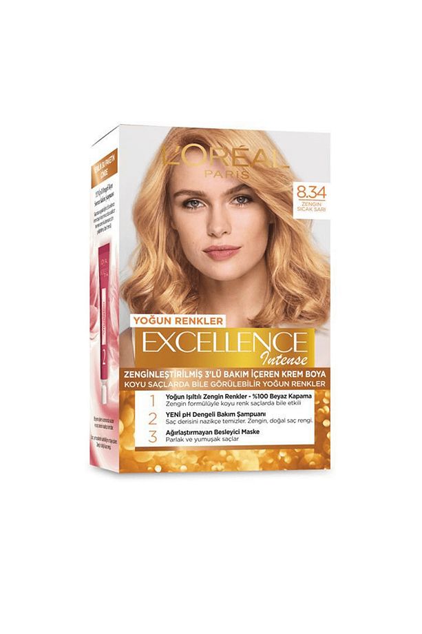Loreal Excellence Intense Kit Saç Boyası-8-34 Zengin Sıcak Sarı***************159,9 - 1