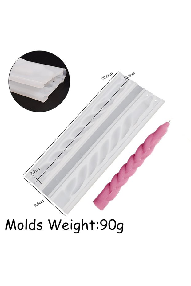 08 Geometry Candle Silicone Mold DIY Long Rod Spiral Twist Shape Candles Making Supplies Resin Soap