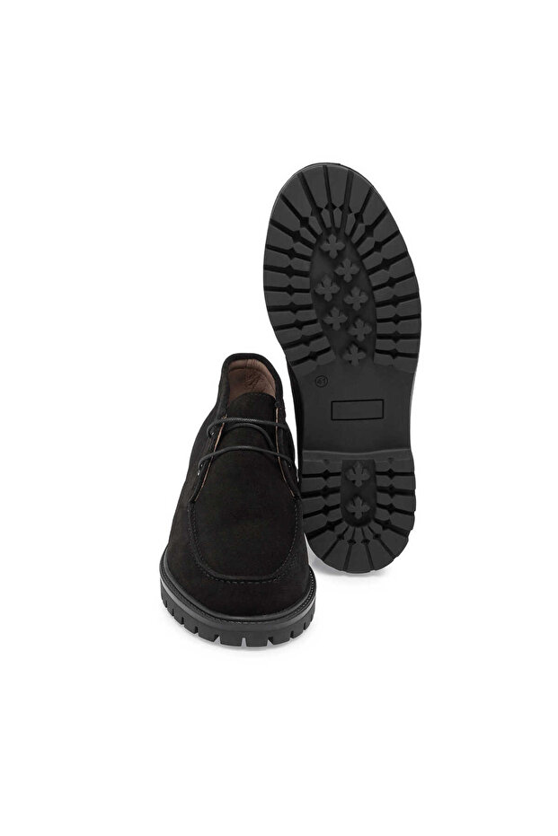 Siyah Hakiki Süet Deri Erkek Casual Bot - E24K1BT57006-A01 - 4