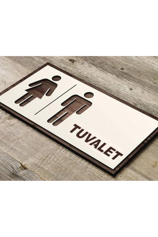 Wc Tuvalet Tabelası 22x12 Cm Kapı Yönlendırme Levhası Büyük Boy - 2