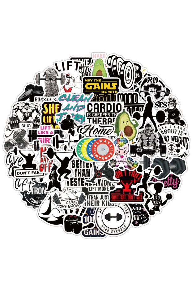 50PCS 10/30/50pcs Inspirational Fitness Quote Stickers Motivational Phrase Cartoon Graffiti S