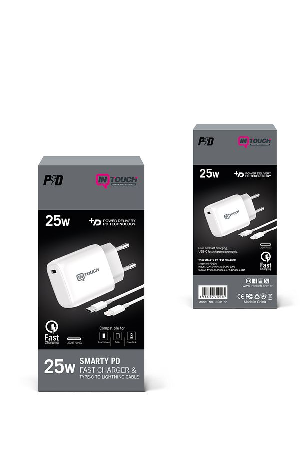 Smarty Pd 25 W Type-c To Lightning Kablolu Şarj Adaptörü/8 X Xs Xr 11 12 13 14 Serileri Ile Uyumlu - 8