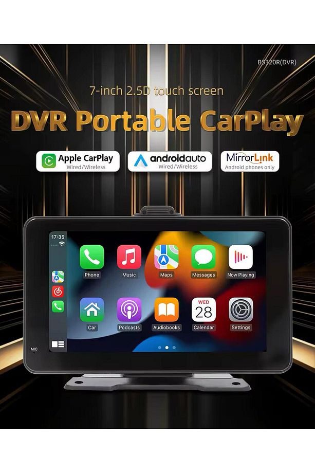 Stonex Aks-702 Kablosuz Carplay Android Auto tak çalıştır 7İnç Çift Kameralı kayıt yapar Multimedya - 7