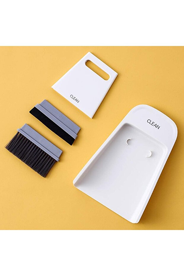 مجموعة فرشاة تنظيف طاولة القهوة باللون الأبيض - 1