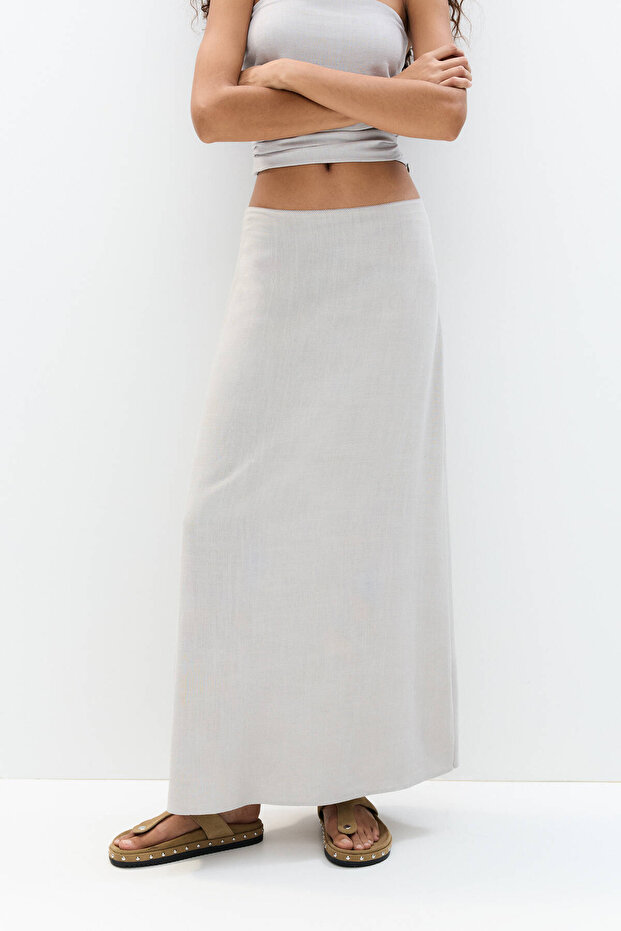Straight rustic midi skirt - 3