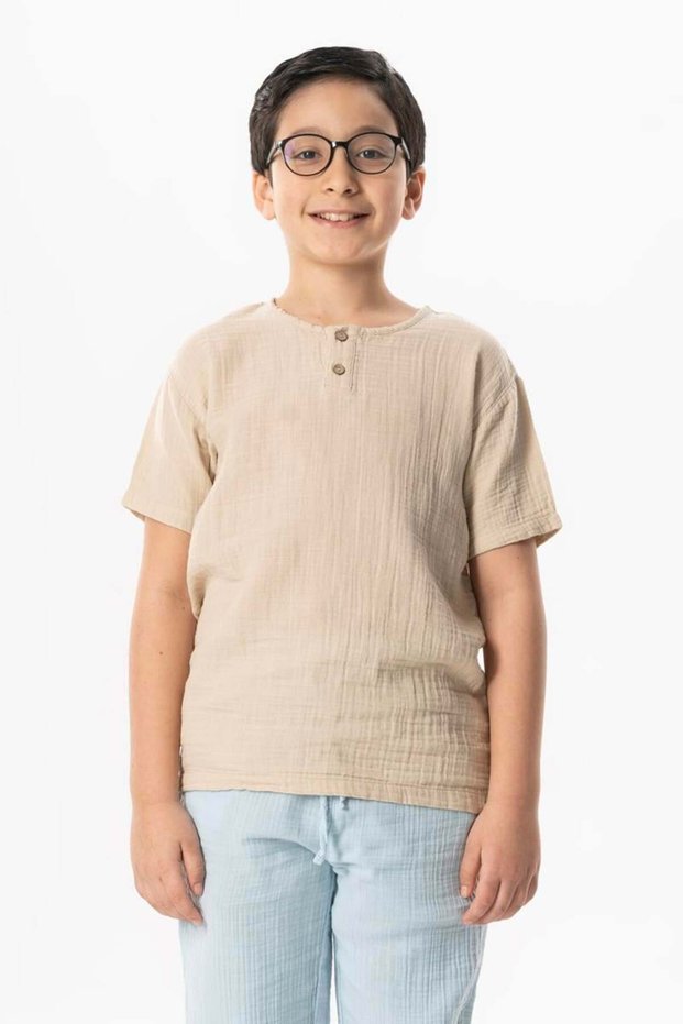 Short Sleeve Western Summer Muslin Boys' Tshirt Vizon Vzn