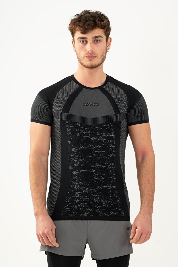 Slimfit Men's Crew Neck Black T-Shirt