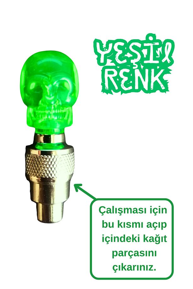 2 Çift Hareket Sensörlü Led Işıklı Sibop Kafatası Şekilli Bisiklet Araç Motor Sibop Kapak Lambası - 4