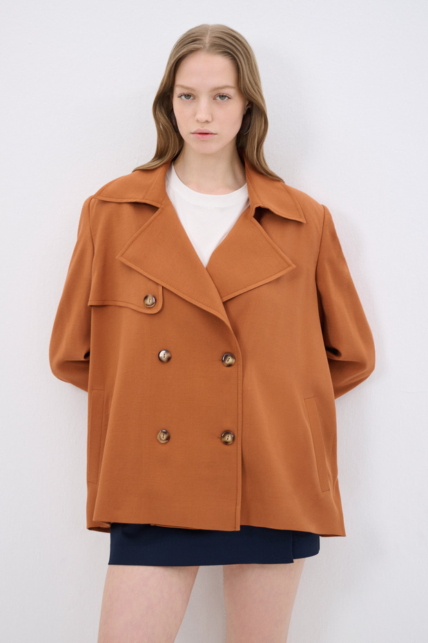 Nakışlı Düğmeli Ceket - 1