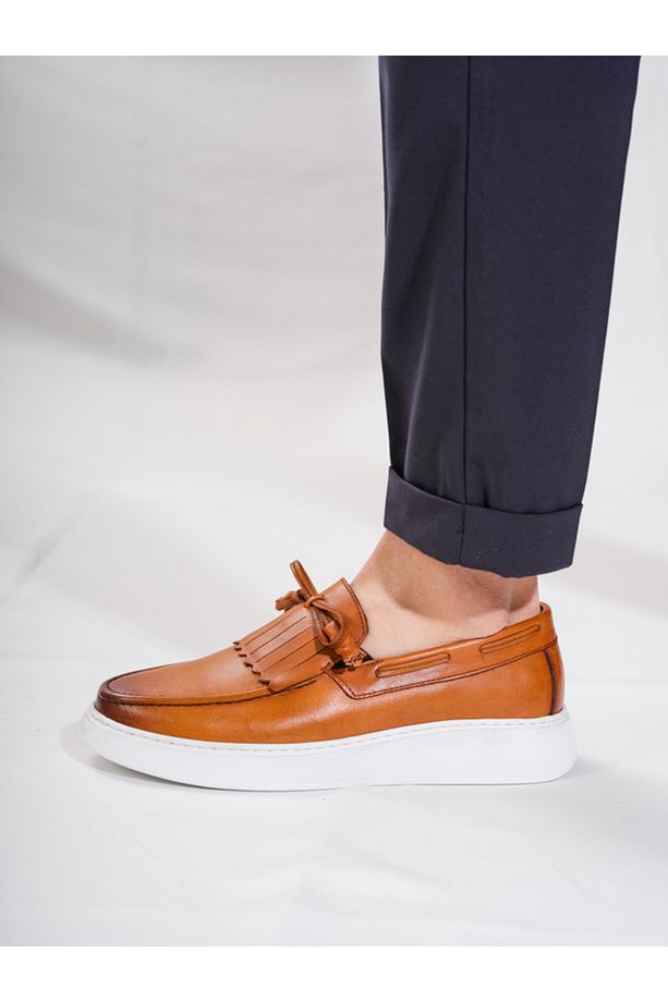 Firenze Hakiki Deri El Yapımı Taba Loafer Ayakkabı - 5