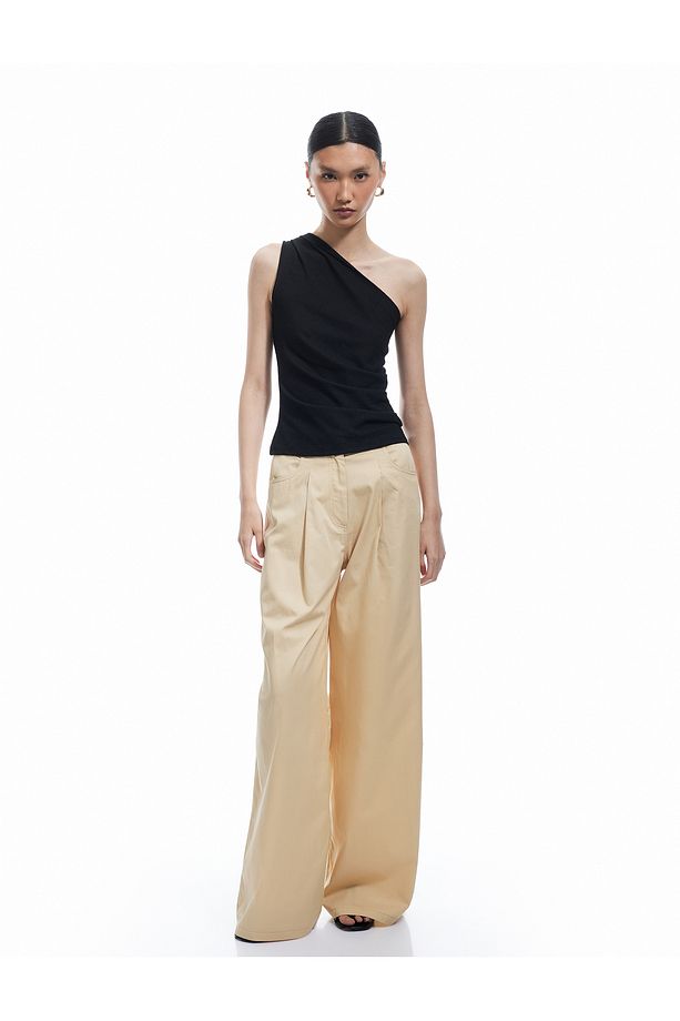 Asimetrik Drape Detaylı Tek Omuz Bluz - 2