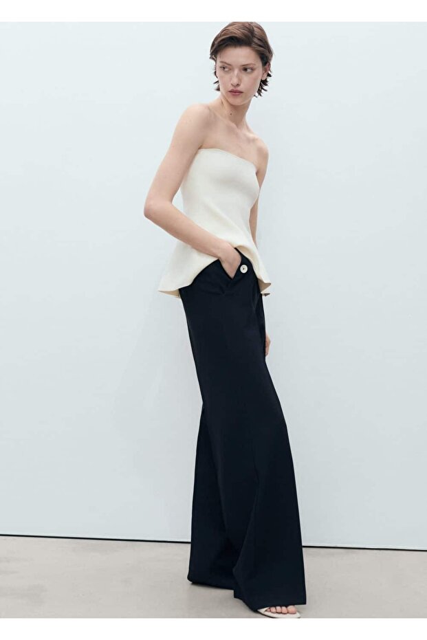 بنطال بقصة مستقيمة بأزرار متباينة - 6