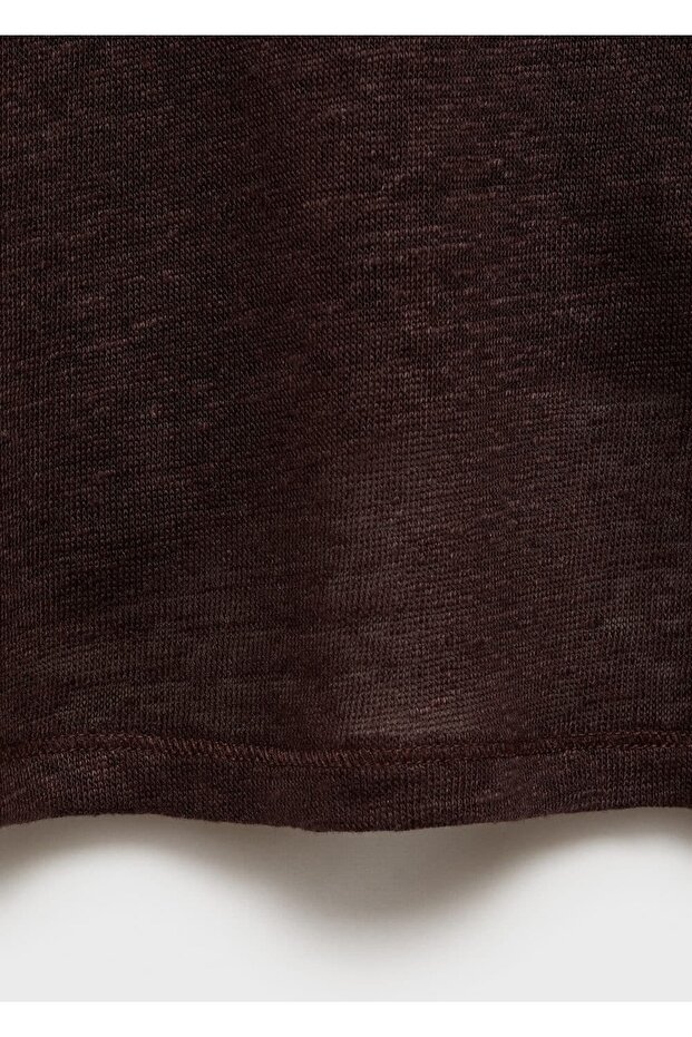 Regular kesim keten tişört - 8