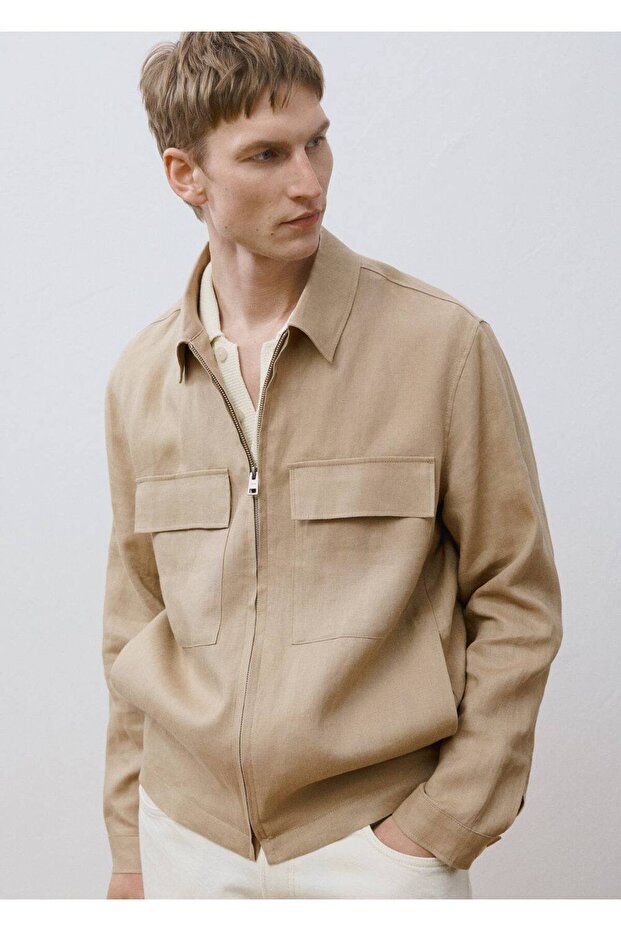 %100 keten cepli ceket - 8