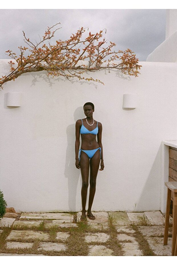 Çiçekli jakar bikini üstü - 2