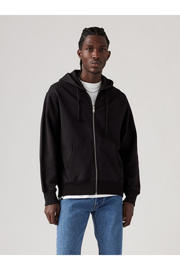 Authentıc Fermuarlı Siyah Sweatshırt - 1