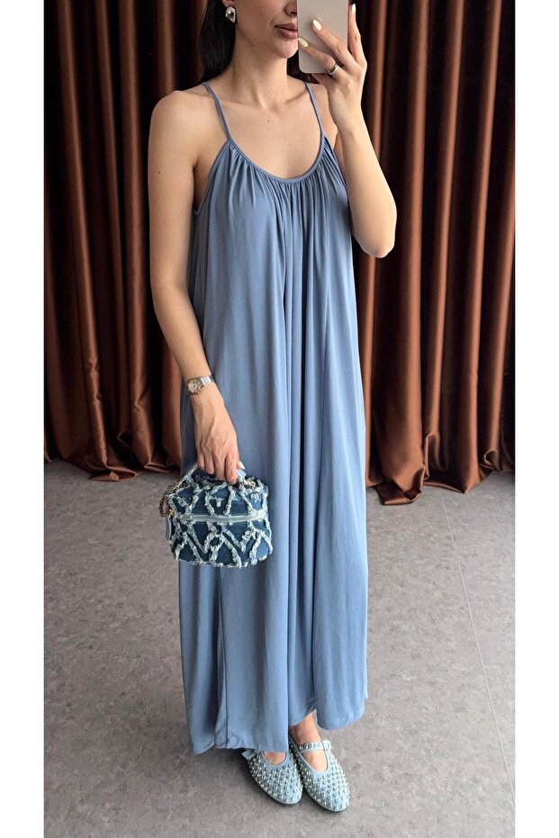 فستان أزرق أساسي مشروط - 3