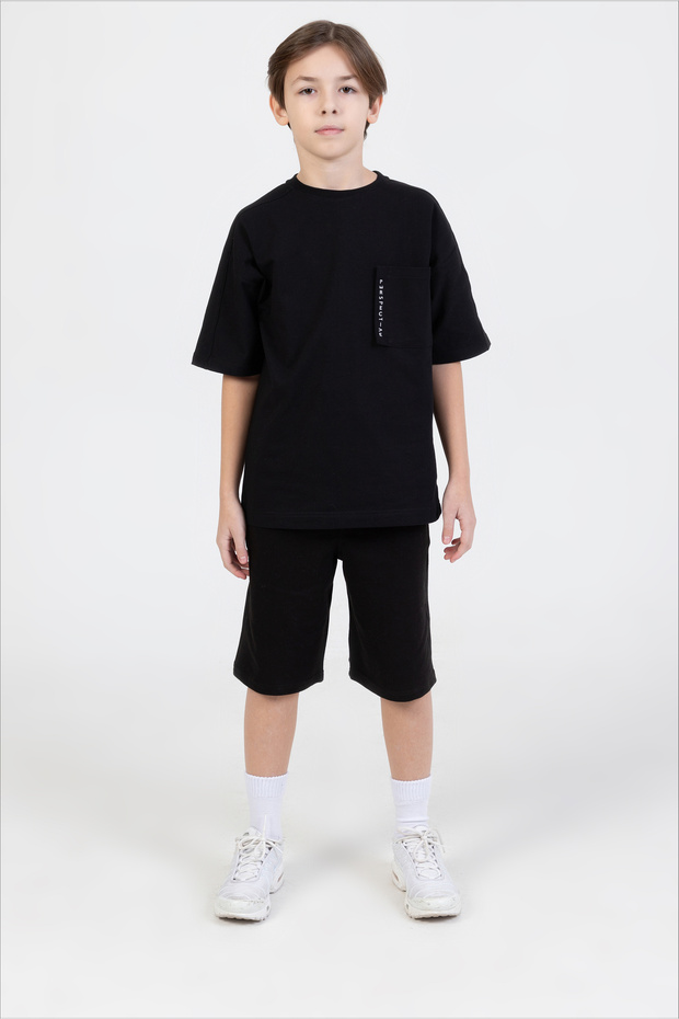 Boy Oversized Front Back Printed Bottom Top Double Set