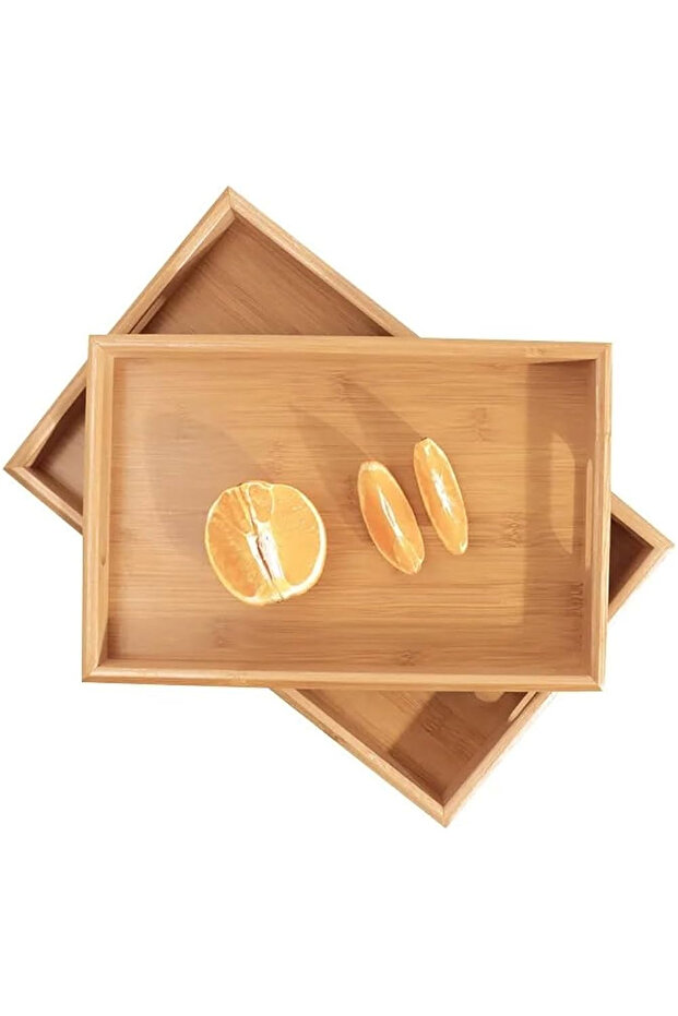 2 Lİ BAMBU TEPSİ - 2